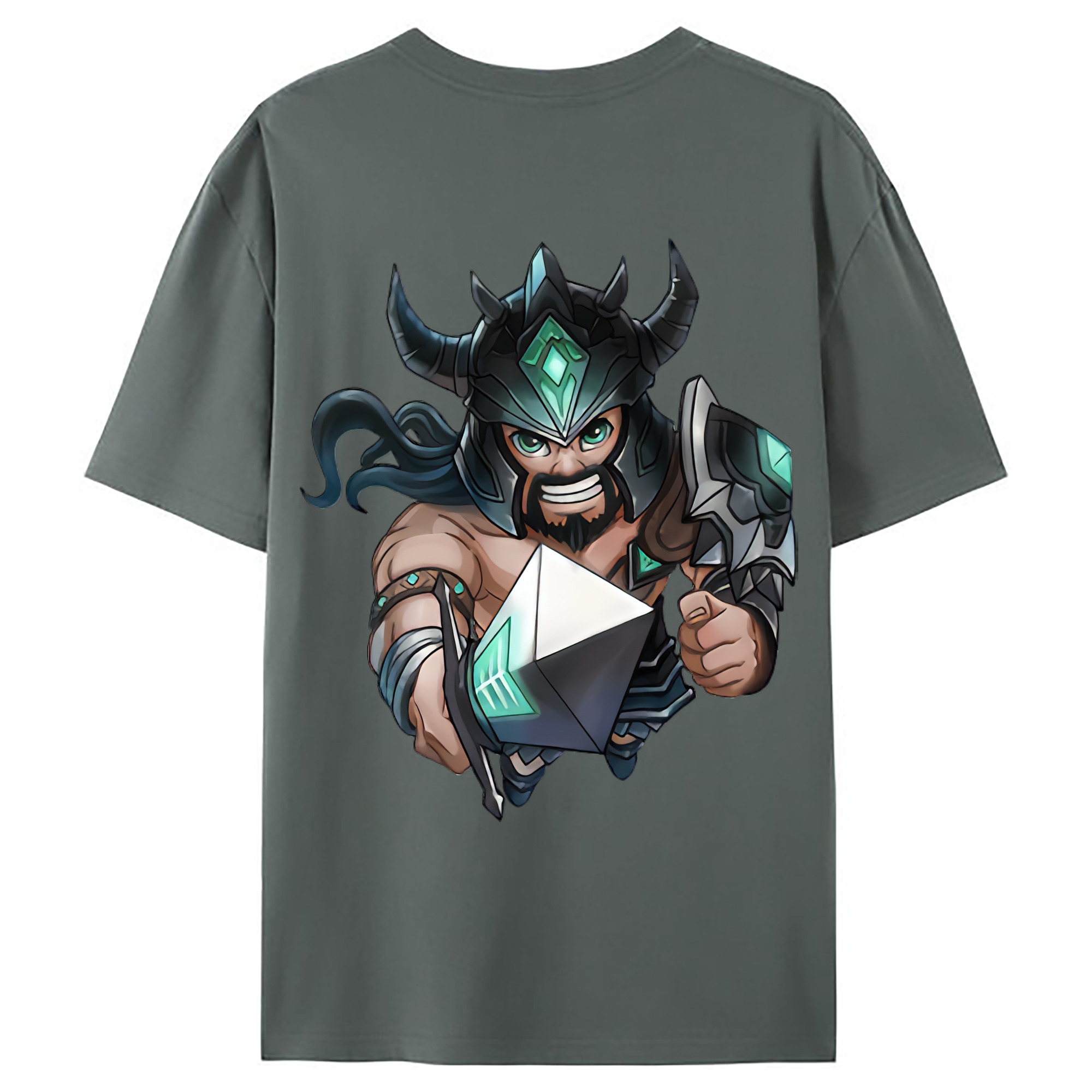 （画像用） リーグ・オブ・レジェンド League of Legends LOL 綿100％ メンズ半袖Tシャツ（バックプリント） 通気性